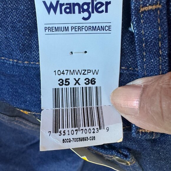 Wrangler Mens Premium Performance Regular Fit Jeans 35 X 36 Blue Denim - Picture 4 of 9